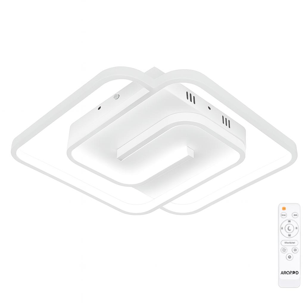 Стельова люстра біла світлодіодна L-42 cm Led 75W White Double Geometry Square 250964-100006155