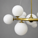 Люстра золота підвісна на 16 круглих плафонів D - 55 cm G9x16 Gold + White Bubbles 260588-100008038
