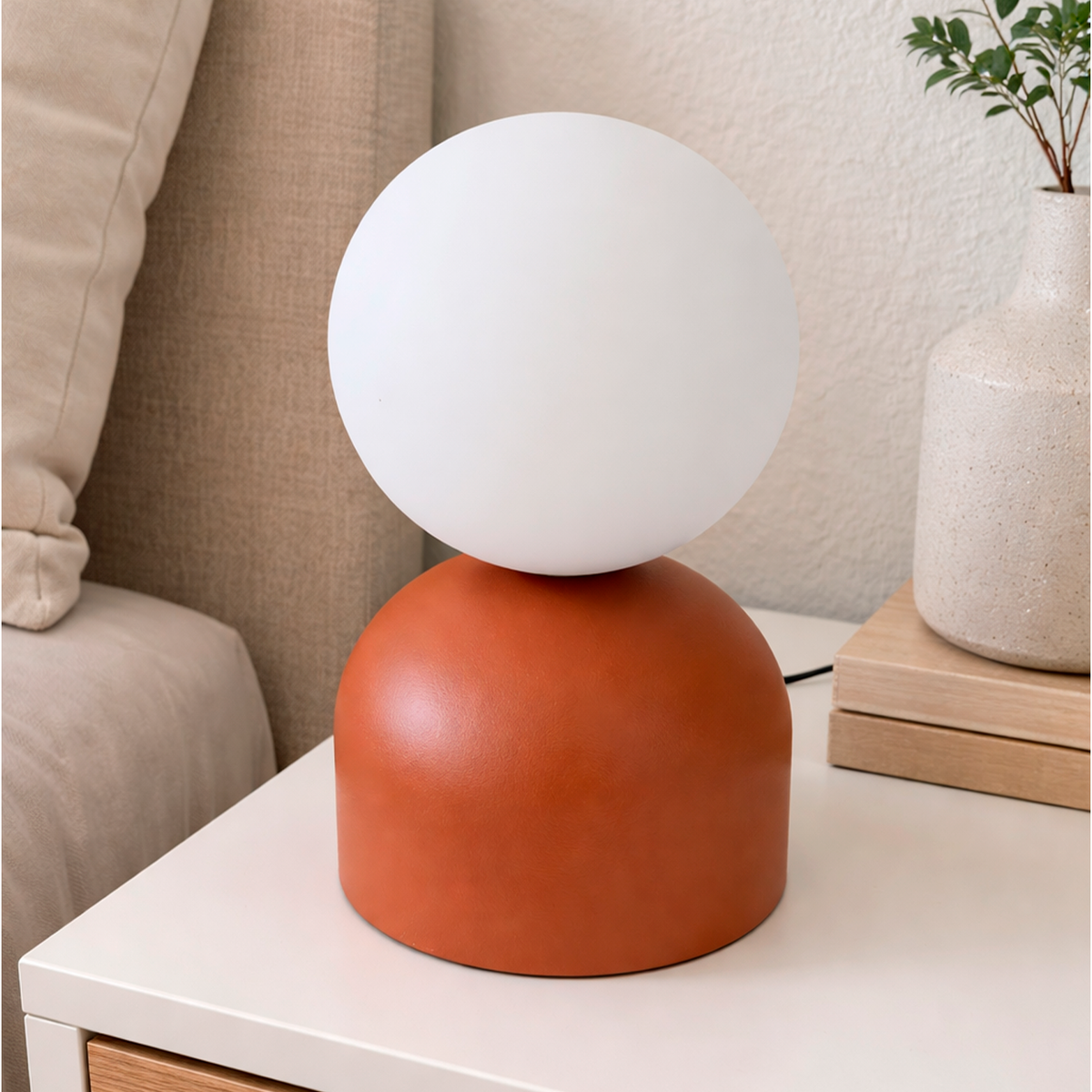 Лампа настільна теракотова з білим матовим плафоном H-21 cm G9 Terracota Bulb 260240-100007507