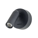 Настінний світильник чорний з вимикачем поворотний D-7 cm Led 3W 3000K Black Spot 260302-100007601