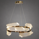 Люстра підвісна золота з акриловим фігурним плафоном D-49 cm / D-66 cm Led 44W / 57W Gold Ring 260735-100008417