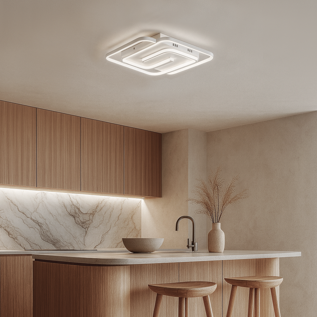 Стельова люстра біла світлодіодна L-42 cm Led 75W White Double Geometry Square 250964-100006155