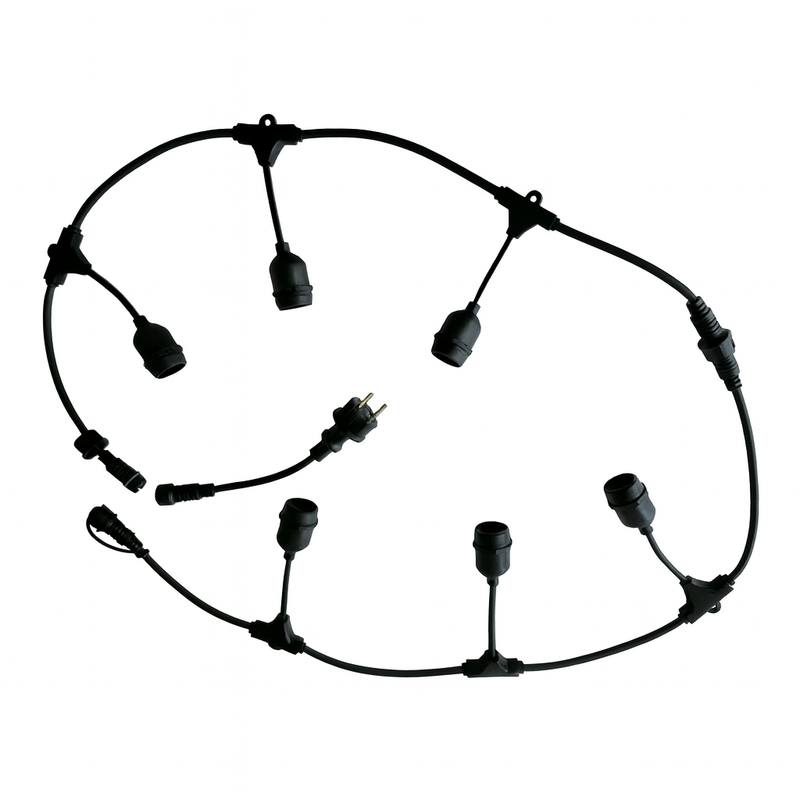 Гірлянда вулична чорна під лампи на підвісці 5м E27х5 Black Garland Retro hang 251062-100006414