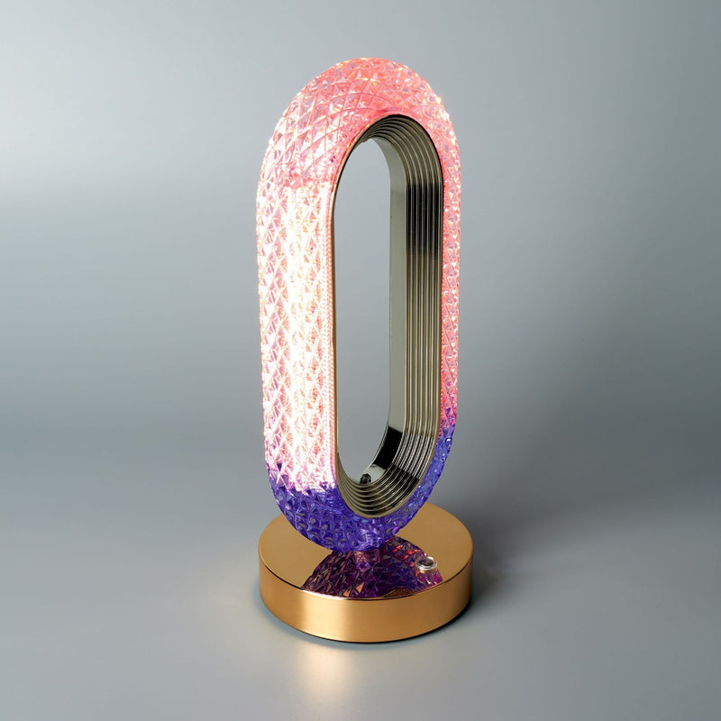 Настільна лампа з акумулятором H-26 cm Led 5W Gold + Multi Diamond Lumen Arc 251080-100006433