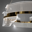 Люстра підвісна золота з акриловим фігурним плафоном D-49 cm / D-66 cm Led 44W / 57W Gold Ring 260735-100008417