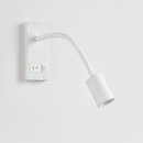 Настінний світильник білий з гнучким спотом та роз'ємами на корпусі USB+TYPE-C Led 5W White Snake wall 250960-100006157