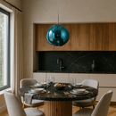 Підвісний світильник бірюзовий з плафоном органічної форми D-15 cm / 18 cm / 28 cm / 38 cm E27 Blue Melt Plazma 251231-100006826