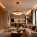 Підвісний світильник з пультом D - 50 cm / D - 60 cm Led 74W / 90W Brown Wooden Forest 260531-100007938