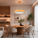 Підвісний світильник з пультом D - 48 cm / D - 60 cm Led 74W / 90W Beige Wooden Forest 260531-100007939