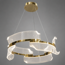 Люстра підвісна золота з акриловим фігурним плафоном D-49 cm / D-66 cm Led 44W / 57W Gold Ring 260735-100008417