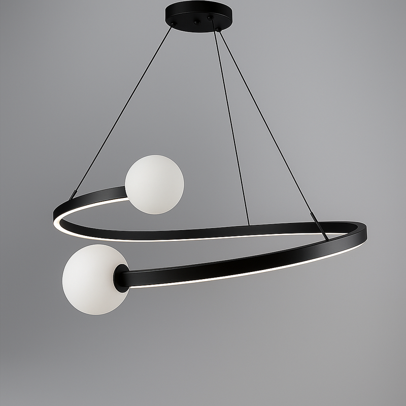 Підвісні люстри Domiana Pearls Black D-50 см / D-60 см / D-80 см Н-25-155 см 3000К-4000К-6000К 231118-100002849