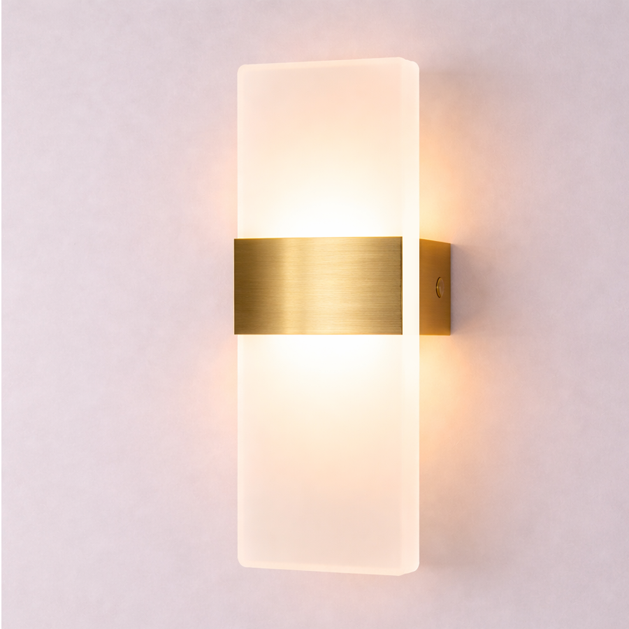 Настінний світильник золотий з білим мармуром H-27 cm Led 10W Gold Plane Marble 260319-100007690