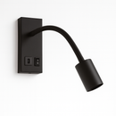 Настінний світильник чорний з гнучким спотом та роз'ємами на корпусі USB+TYPE-C Led 5W Black Snake wall 250960-100006158