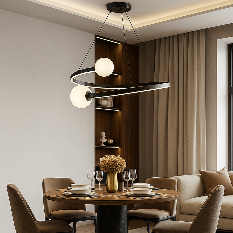 Підвісні люстри Domiana Pearls Black D-50 см / D-60 см / D-80 см Н-25-155 см 3000К-4000К-6000К 231118-100002849