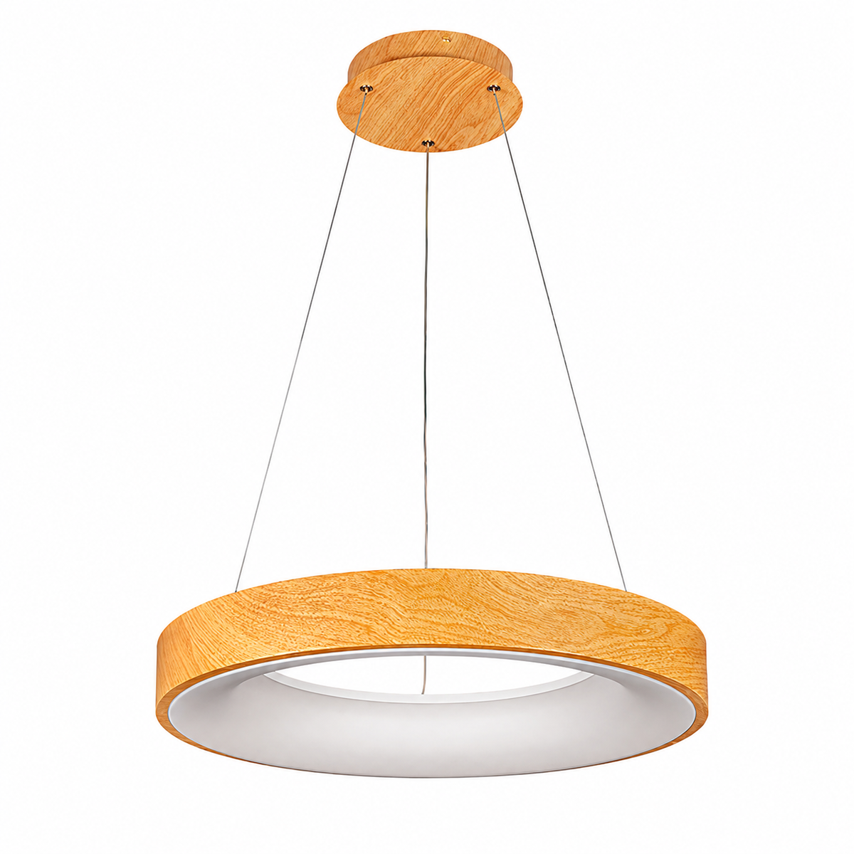 Підвісний світильник з пультом D - 48 cm / D - 60 cm Led 74W / 90W Beige Wooden Forest 260531-100007939