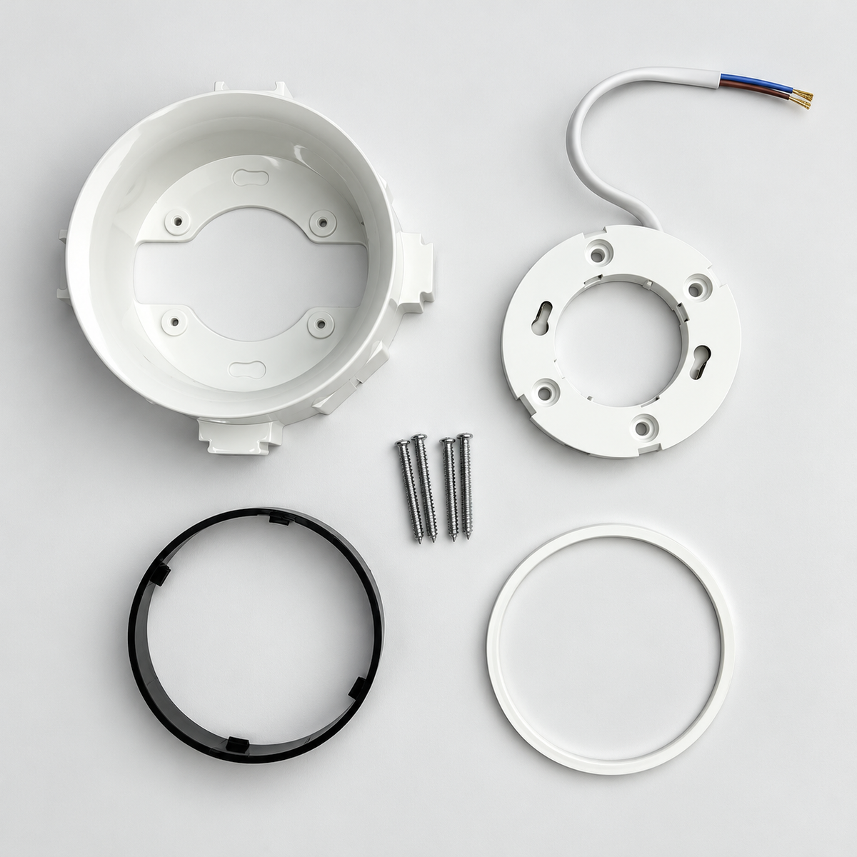 Світильник точковий врізний білий для натяжної стелі D - 10,5 cm GX53 White + Black Bulb ceiling 261074-100009113