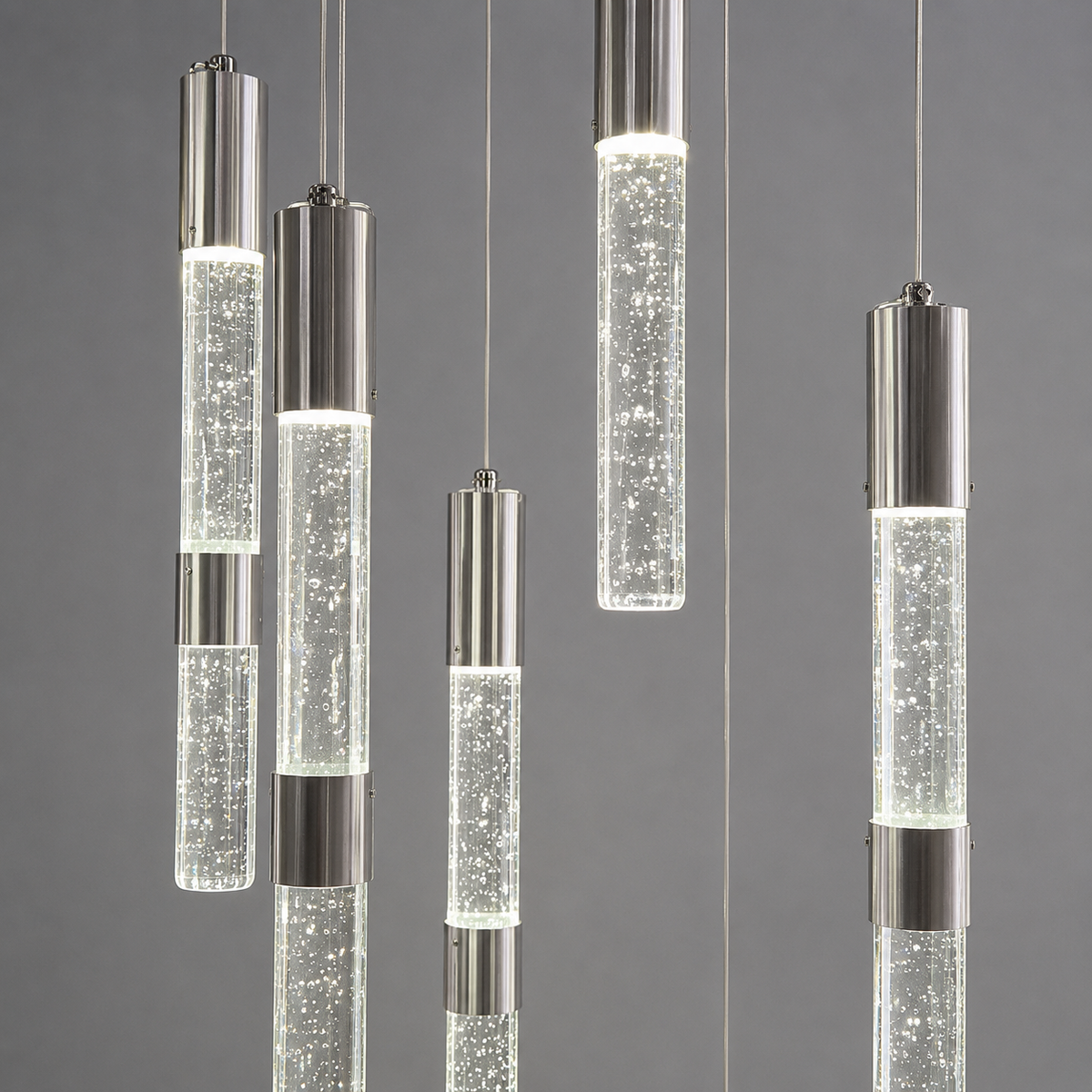 Каскадна люстра хром D-60 cm Led 54W 4000K Chrome Cascade 260576-100008039