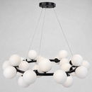 Люстра підвісна чорна з білими плафонами D-70 cm / 80 cm G9x25 Black+White Bubbles 260135-100007287
