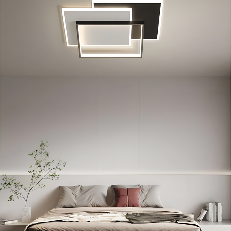 Стельовий світлодіодний світильник з пультом Geometry Black + White 74W LED 250431-100004616