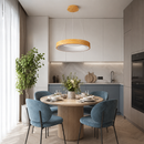 Підвісний світильник з пультом D - 48 cm / D - 60 cm Led 74W / 90W Beige Wooden Forest 260531-100007939