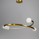 Люстри підвісні Перлинки D-65 cm / D-80 cm 3000K-4000K-6000K Gold+White Pearls halves 231218-100002855