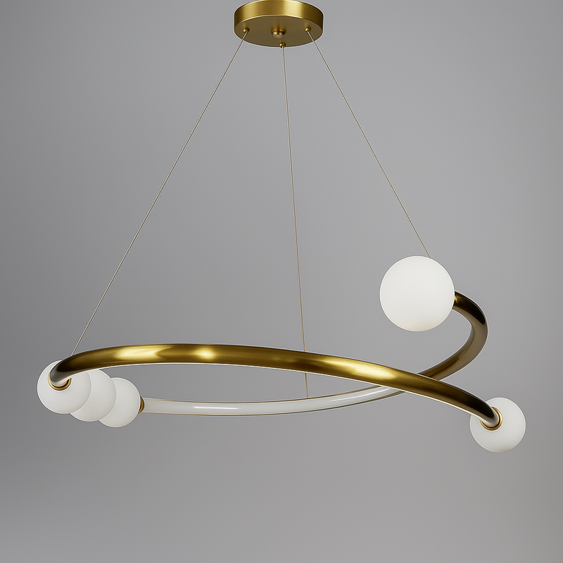 Люстри підвісні Перлинки D-65 cm / D-80 cm 3000K-4000K-6000K Gold+White Pearls halves 231218-100002855