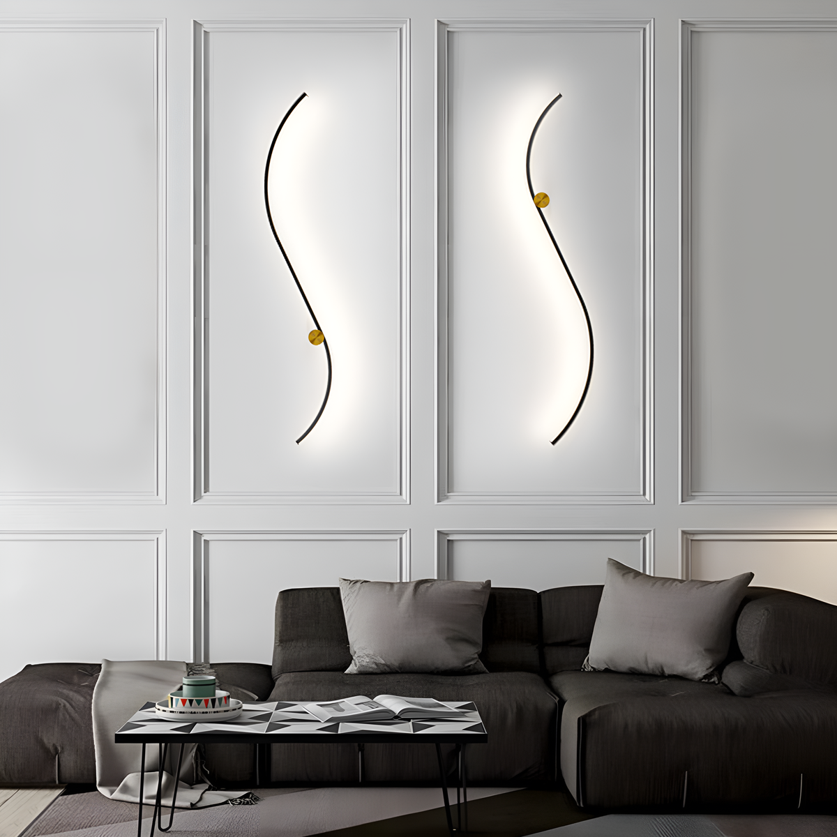 Бра Wave line Black + Gold 13W 250576-100004696