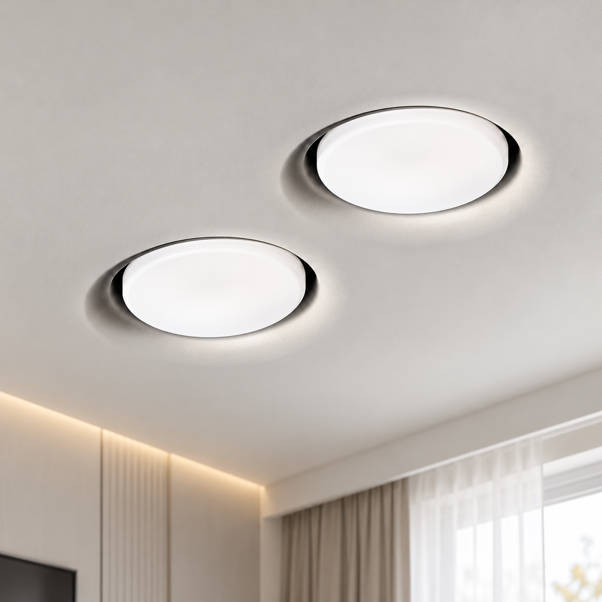 Світильник точковий врізний білий для натяжної стелі D - 10,5 cm GX53 White + Black Bulb ceiling 261074-100009113