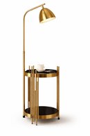 Торшер зі столиком D-35 cm H-170 cm Brass / Chrome Dome 210822-100000305