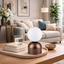 Лампа настільна коричнева з білим матовим плафоном H-21 cm G9 Brown Bulb 260240-100007511