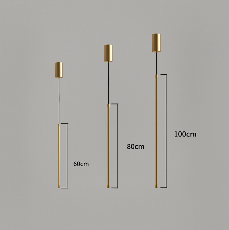 Підвісний світильник Linear Pipe line Black / Gold Н-60 см / Н-80 см / Н-100 см 210718-100000043
