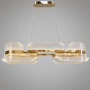 Люстра підвісна золота видовжена з акриловим фігурним плафоном L-104 cm Led 50W Gold oval 260735-100008419