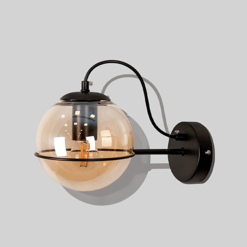 Настінний світильник Bollo D-15 см E27 Black + Amber 250431-100004302