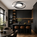 Світильник стельовий чорний з пультом L - 60 cm H - 5 cm Led 78W Black Saturn 260535-100008012