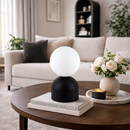 Лампа настільна чорна з білим матовим плафоном H-21 cm G9 Black Bulb 260240-100007512