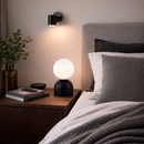 Лампа настільна чорна з білим матовим плафоном H-21 cm G9 Black Bulb 260240-100007512