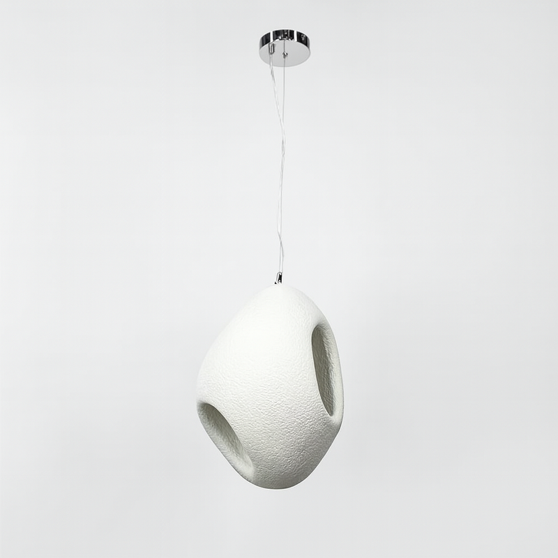 Гіпсовий білий підвісний світильник H-50 cm E27 White Vabi sabi oval 250818-100005792