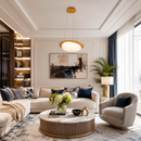Підвісний бежевий світильник з пультом L - 54 cm Led 44W Beige Wooden Forest 260531-100007942