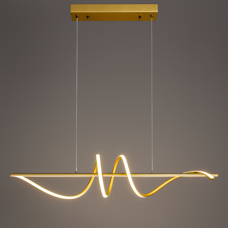 Люстра золота видовжена L- 100 cm Led 100W Gold Line Wave 251088-100006360