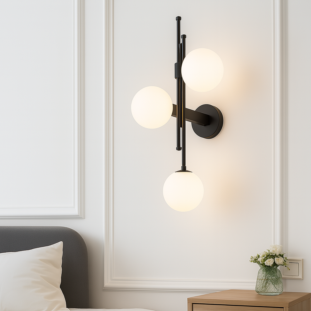 Настінний світильник чорний з білими плафономи Black+White Bollo 250733-100005592