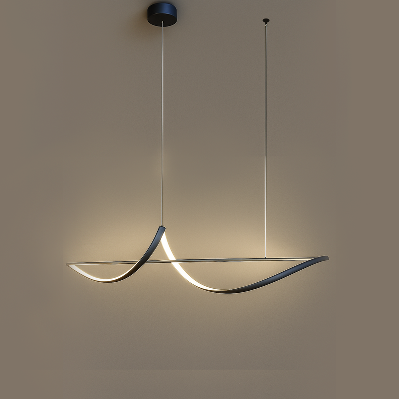 Люстра чорна видовжена L- 120 cm W-28 cm Led 115W Black Line One Wave 251088-100006357