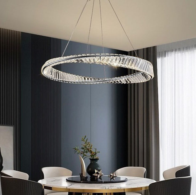 Люстра Ring luxury chrome H-120cm D-60cm Led 64W 4000K / D-80cm Led 80W 3000K 4000K 6000K Chrome 240735-100003450
