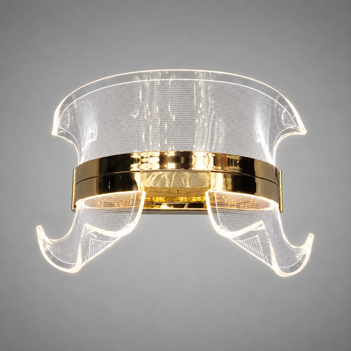 Світильник настінний золотий з фігурним плафоном H-22 cm W-27 cm Led 14W Gold Ring 260735-100008420