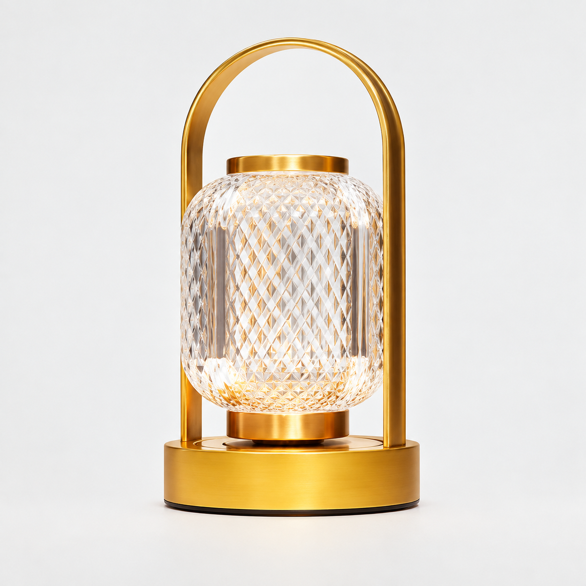 Настільна лампа золота акумуляторна з прозорим скляним плафоном H - 21,5 cm Led Gold + Clear Lantern 261031-100009118