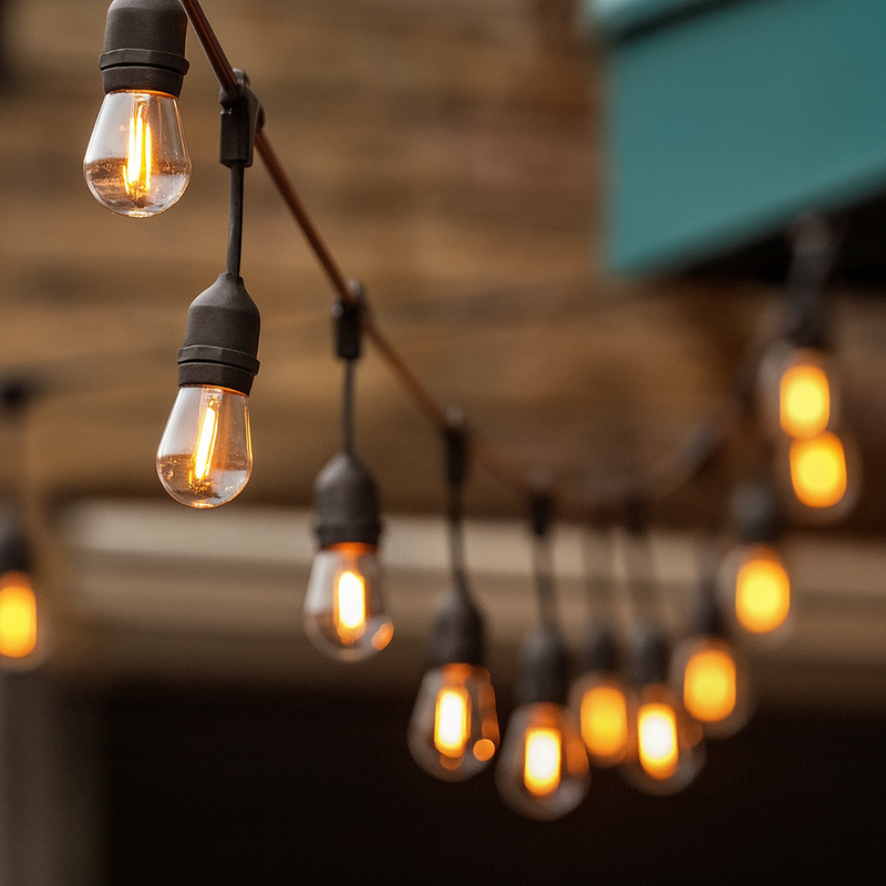 Гірлянда вулична чорна під лампи з підвіскою L-13м E27х20 IP65 Black Fairy hang Garland 251064-100006430