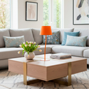 Лампа настільна помаранчева з хвилястою основою H-37 cm E27 Orange Wavy 260240-100007515