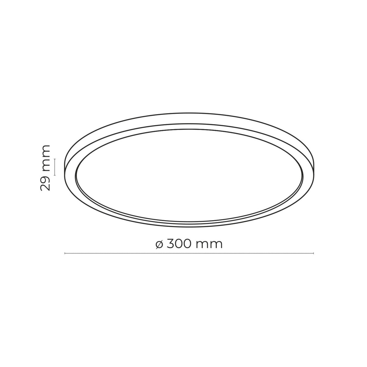 Стельовий світильник ультратонкий чорний світлодіодний D-30 cm H-3 cm IP54 Led 24W Black Circle 250940-100006035