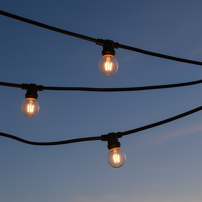 Гірлянда вулична чорна під лампи L-50м E27х100 IP65 Black Fairy Garland 251064-100006423