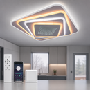 Люстра біла стельова світлодіодна з пультом та додатком L - 42 cm Led 110W White Squares 260575-100008016