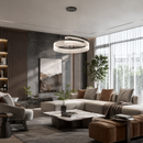 Люстра чорна підвісна з прозорим плафоном D - 60 / В - 100 cm Led 48W / 96W Black Curl 260522-100008024
